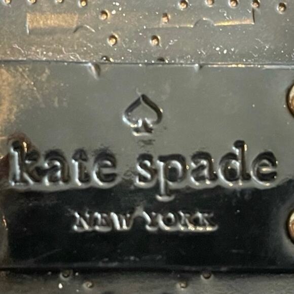 AUTHENTIC Kate Spade Patent Black Logo Purse - Picture 6 of 7